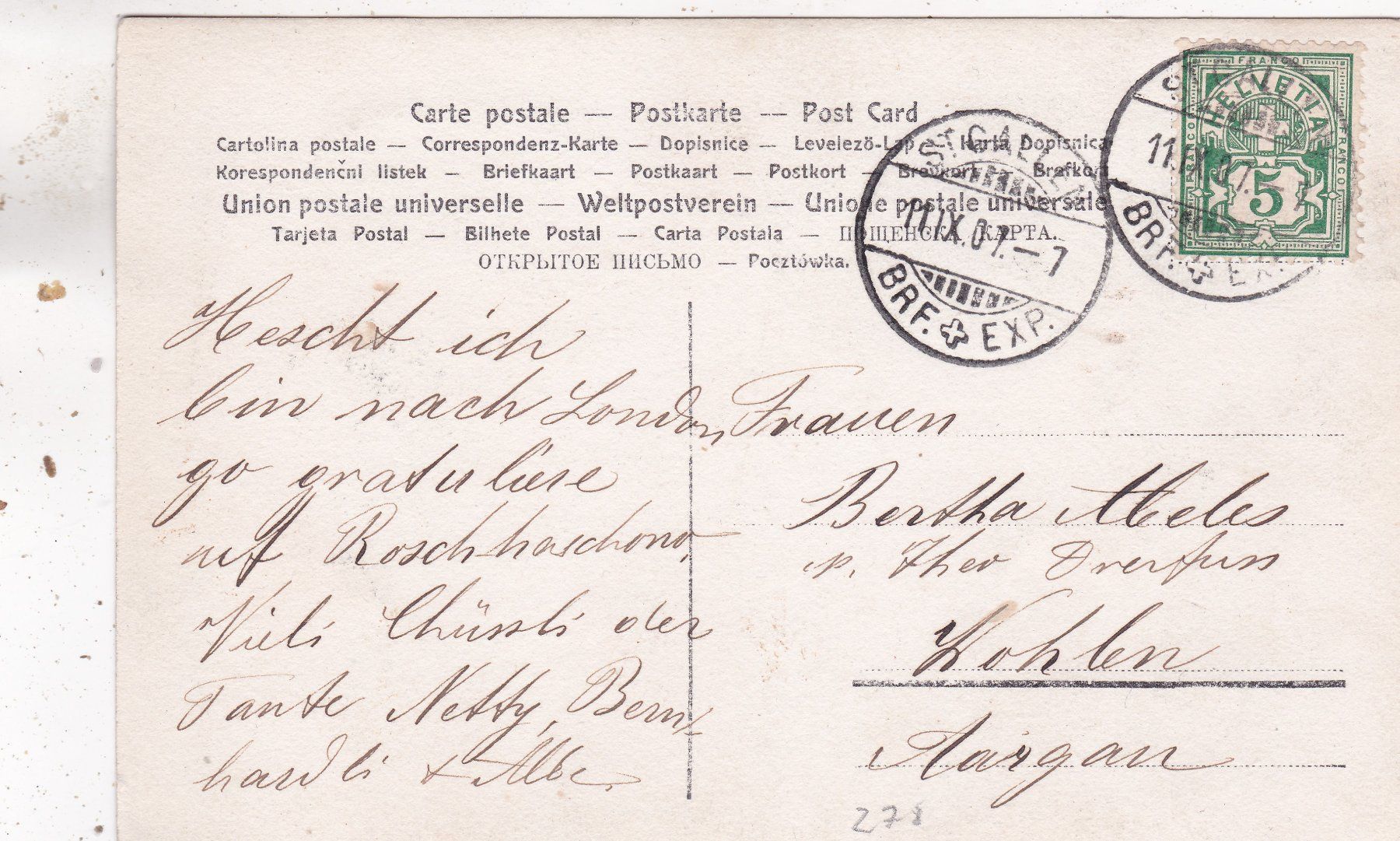 Cartoline postali: Photokarte Mann mit Kind 1907 – Usato da Herisau venduto da Lisegrat2008 1