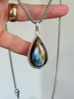 Collier labradorite , pierre naturelle magique✨