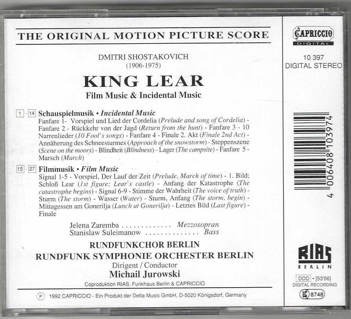 CD: Dmitiri Shostakovich - King Lear – Usato da Genève venduto da CDLPBookS 1