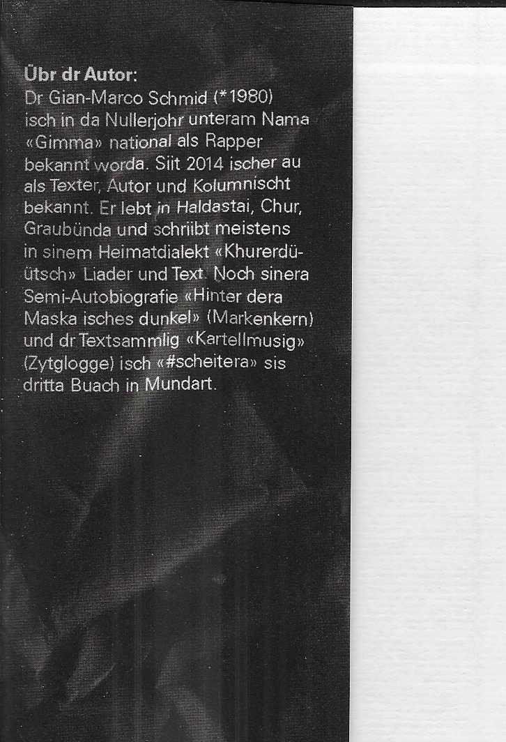 Libri: Gian-Marco Schmid "Gimma" Z' Buach vom Scheitera, 2. Auflage – Usato da Flims - Dorf venduto da Stagediver 2