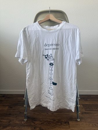 Mister Tee Depresso T-Shirt Weiss Grösse L – Kaffee Print