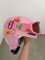 Süsser Kinder Skihelm Grösse S 51-55cm mit Brille Rosa Minni