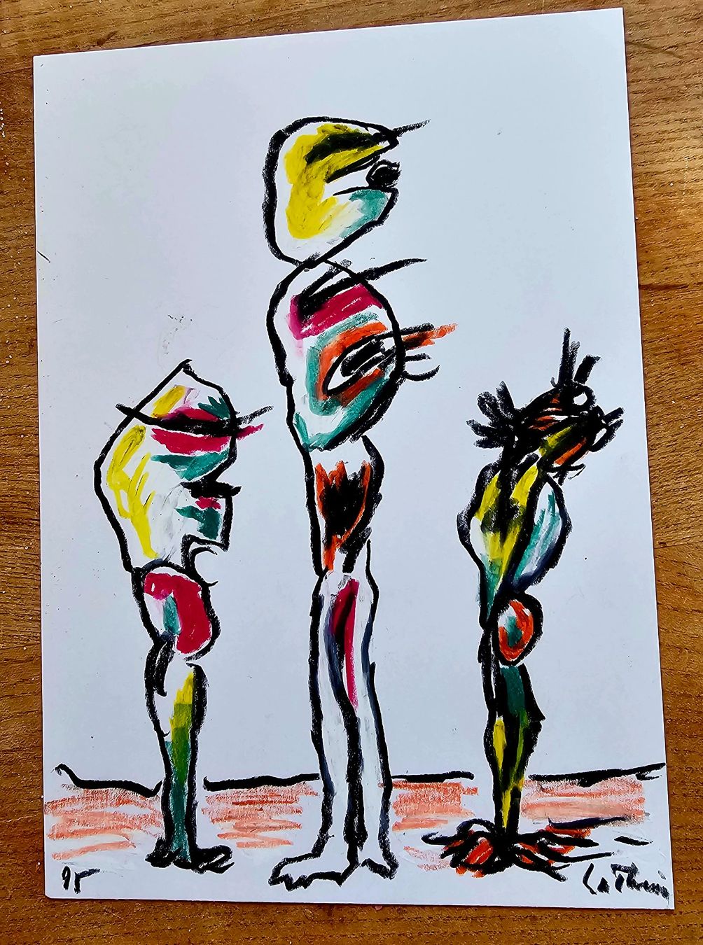 Gemälde: LUC LATHION - Dessin original signé, 1995 – Gebraucht aus Les Valettes von Nuba1