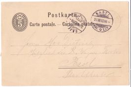Kryptische PK 1883 an R. Wagner Theater Basel, Stadttheater