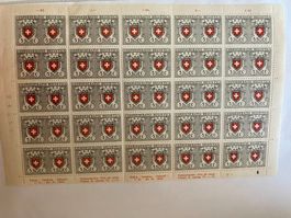 Briefmarkenbogen Helvetia 1950