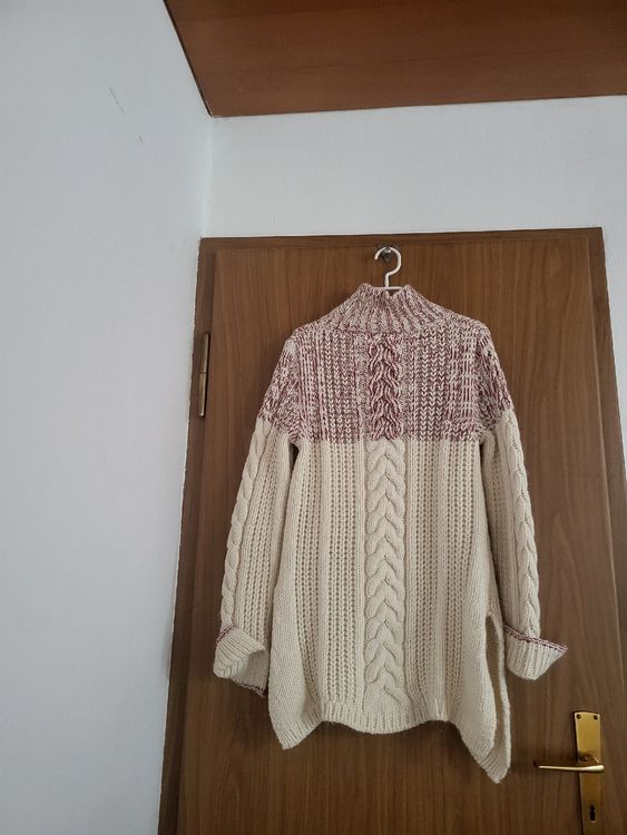 Pull Femme H&M Col Rond Laine Mélangée Fuschia/Alpaga - Taille S - Neuf Sans Étiquette