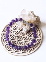 Bracelet en pierres naturelles –  Améthyste Rubanée