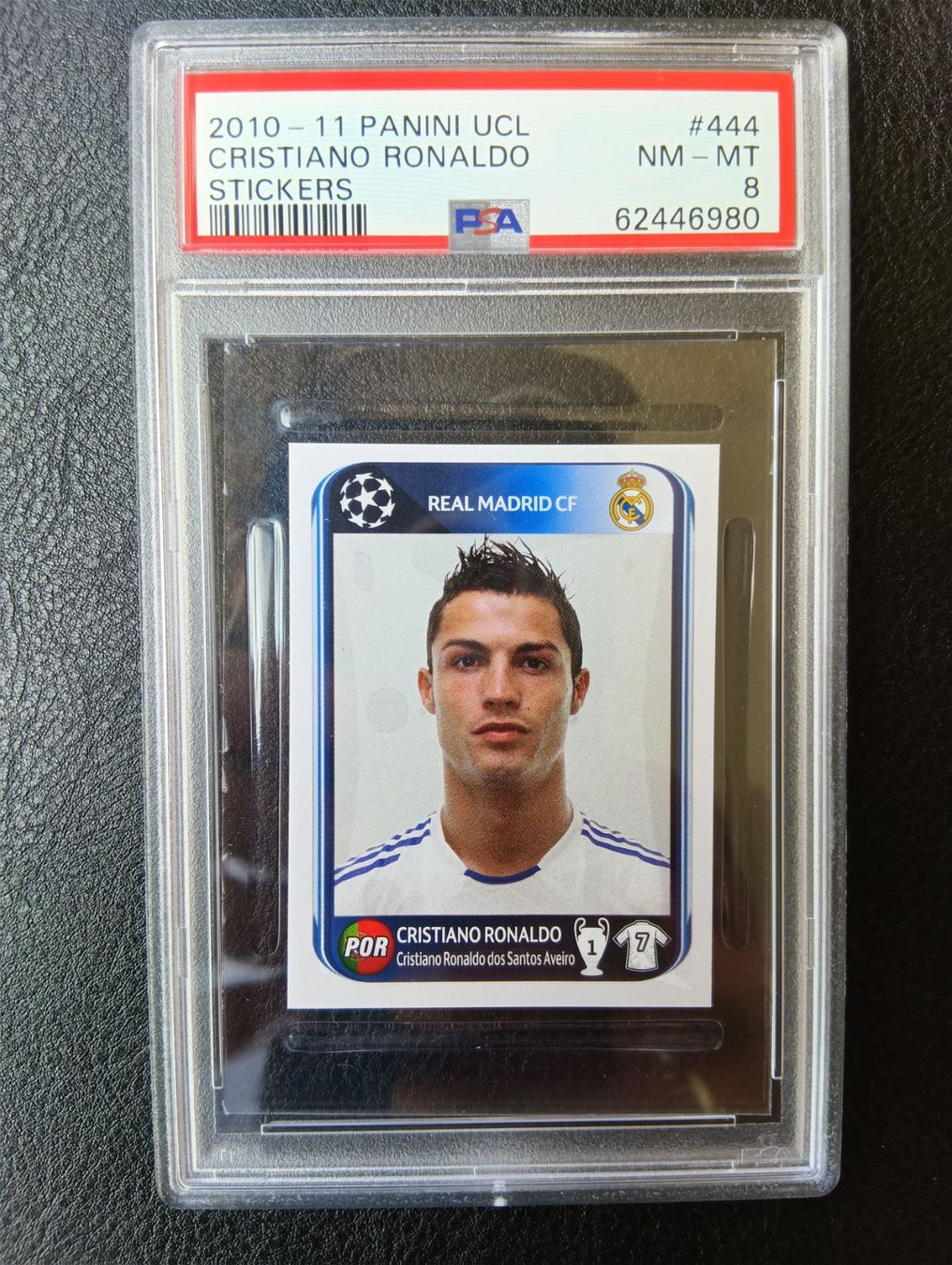Panini Carte collezionabili: 2010 Panini Christiano Ronaldo PSA 8 #444 – Usato da Steinen venduto da antikesundseltenes