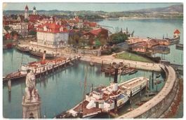 AK Lindau Hafen Dampfschiffe 1913
