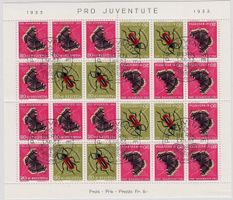 1953  PJ-Kehrdruckbogen ERSTTAG 1'500.--