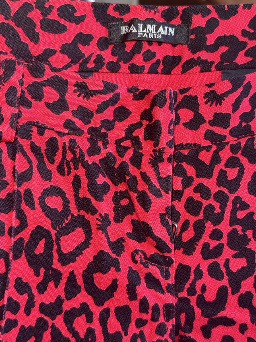 Balmain Hosen: Red Leopard Print Balmain Trousers – Neu (gemäss Beschreibung) aus Montreux von Yss_Boutiqu3 2