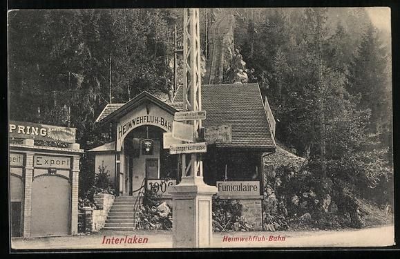 Cartoline postali: Interlaken, Talstation der Heimwehfluh-B – Usato da Berlin venduto da bartko-reher