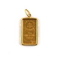 2g Goldbarren mit Fassung als Anhänger