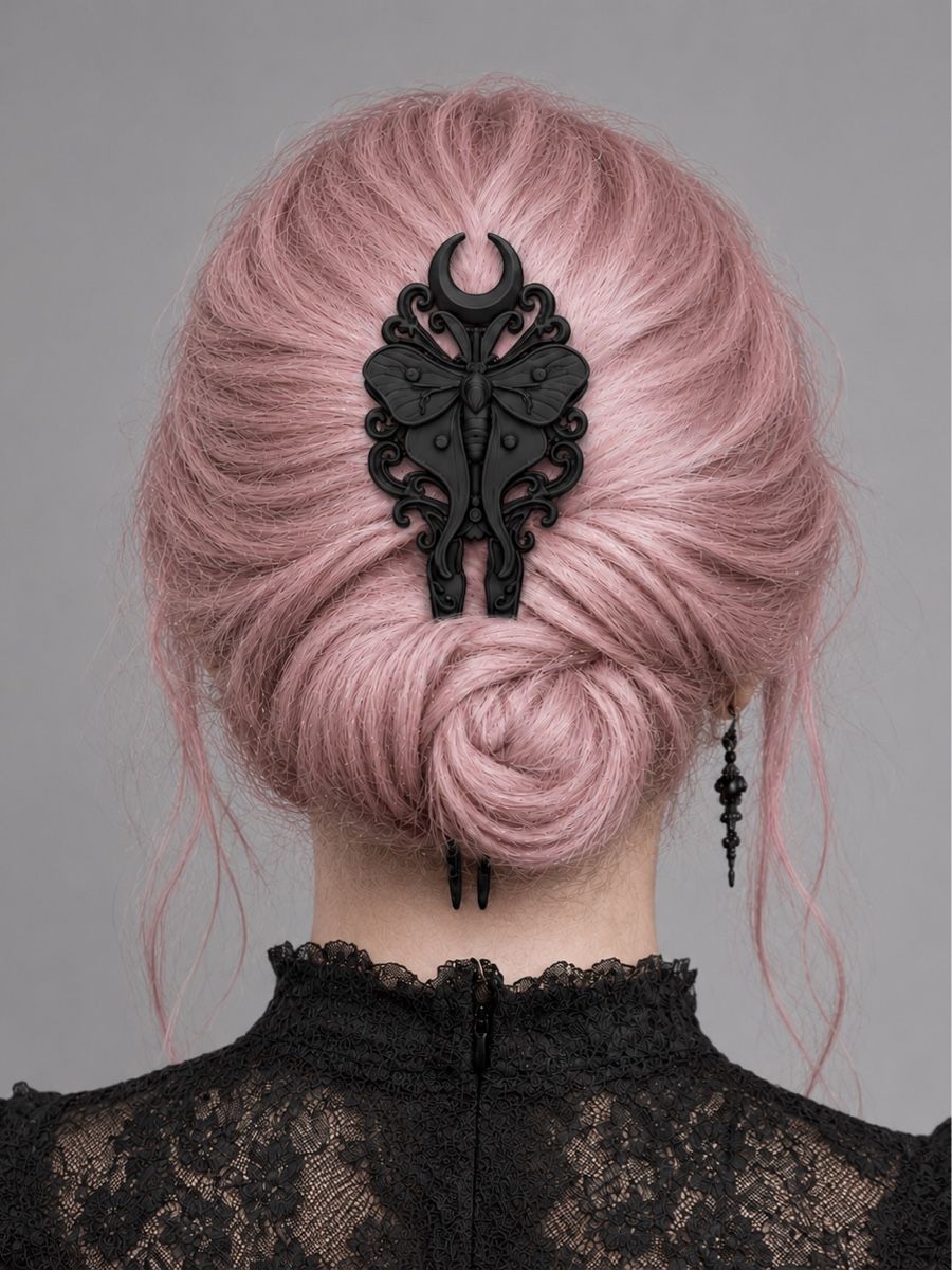 Accessori per capelli: Hairpin moth moon ornament black new condition – Nuovo (secondo la descrizione) da Dübendorf venduto da del_82k8