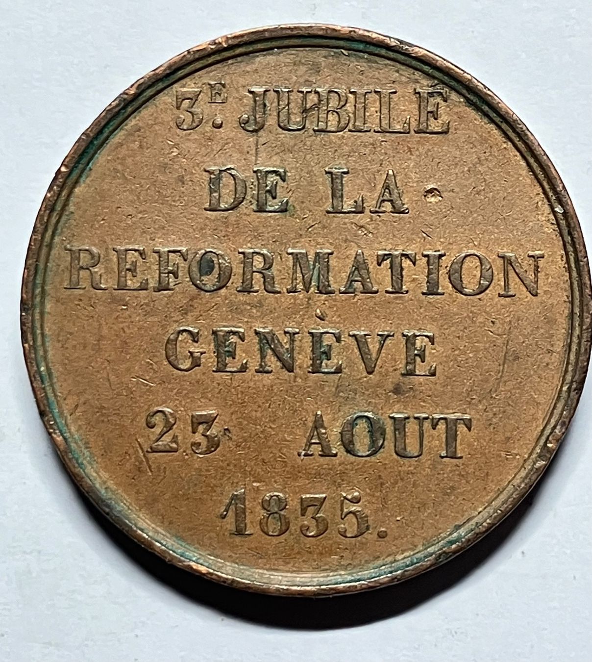Medaglie: Schweiz 300 J Reformation Genf  1835 – Usato da untervaz venduto da Wingert 1