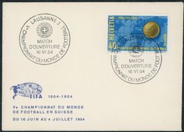 1954 - Sonderstempel - Fussball WM - Lausanne - Abart