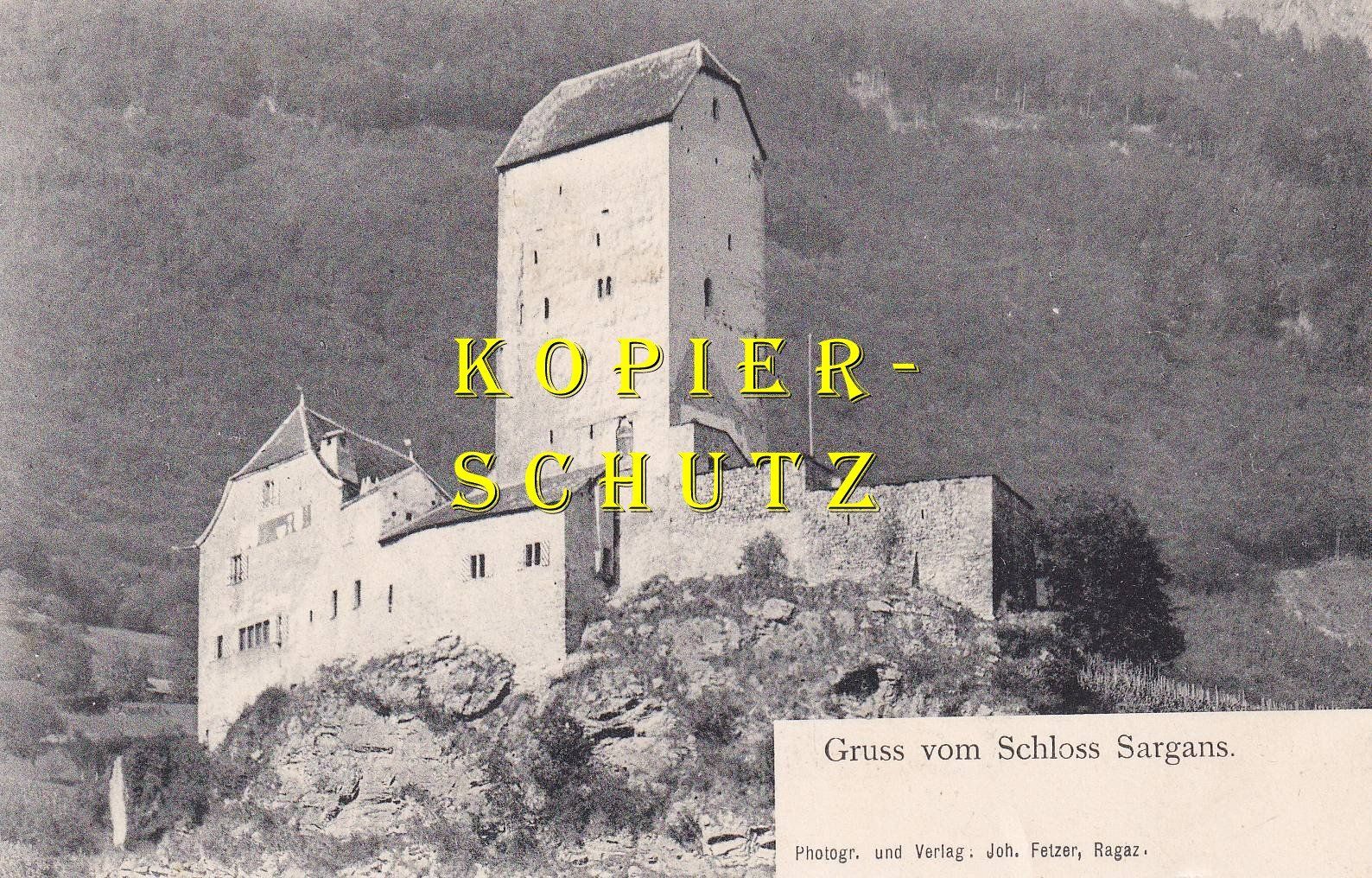 Ansichtskarten: Gruss vom Schloss Sargans /bl – Gebraucht aus Hombrechtikon von Rudolf07