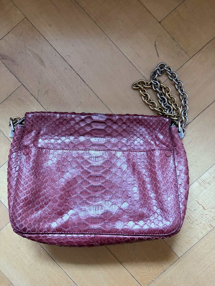 Proenza Schouler Borse da donna: Proenza Schouler Burgundy Python Leather Chain Bag – Usato da Zürich venduto da Michelleanca 1