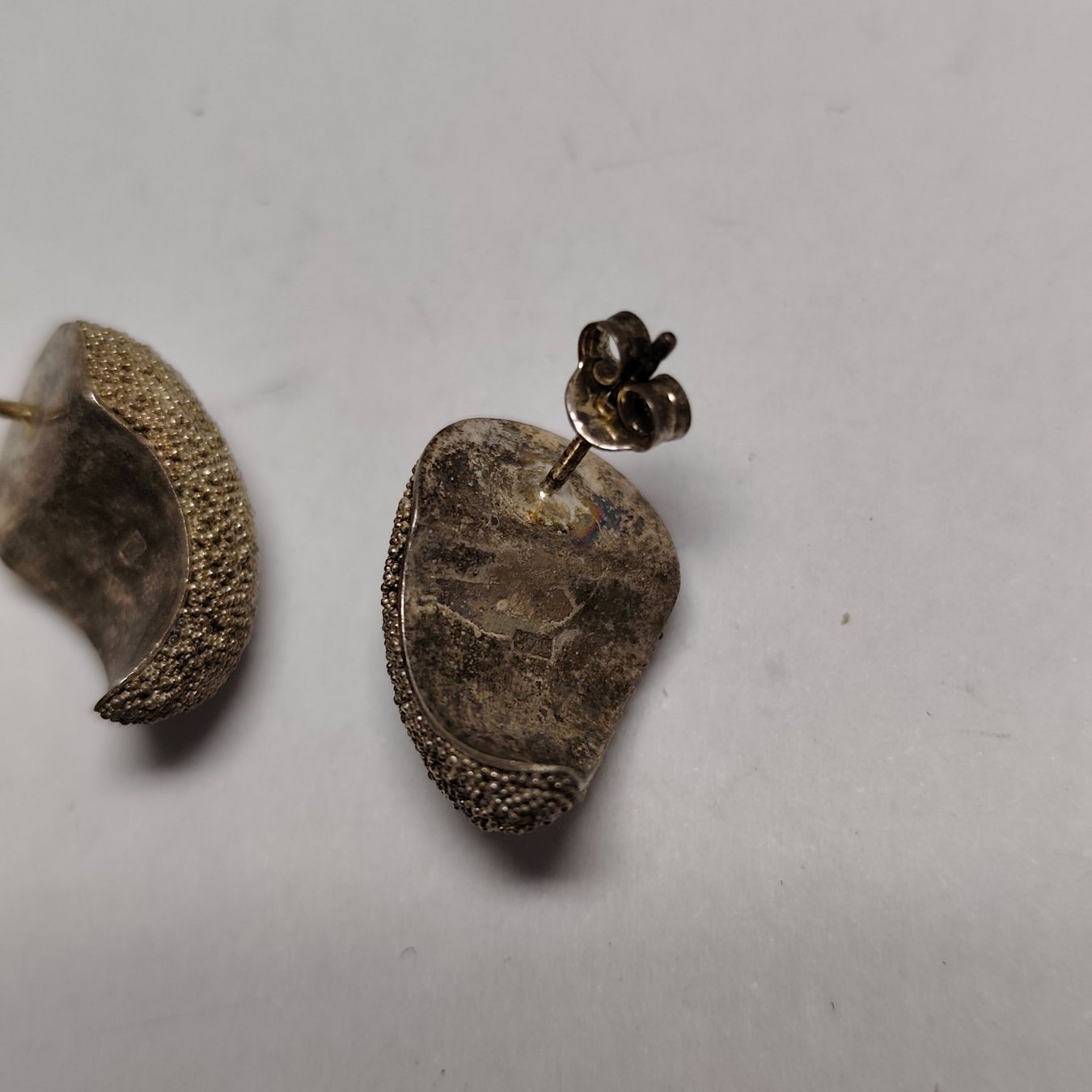 Ohrringe & -stecker: Vintage Silver silber Stud Earrings Boucles d'Oreilles #A3 – Gebraucht aus Châtelaine von Tropic.Watch2 5