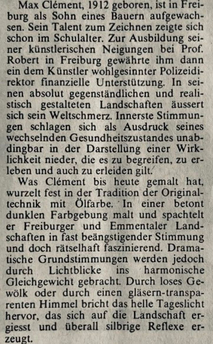 Gemälde: Clement Max (1912-1995) – Gebraucht aus Grosshöchstetten von Perle1951 5