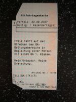 2 Stück SBB Mitfahrtageskarte 1. Klasse