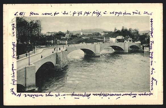 Ansichtskarten: AK Rheinfelden, Rheinbrücke, 1914 – Gebraucht aus Berlin von bartko-reher
