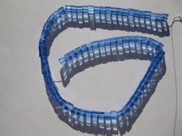 1 Strang Glasperlen Würfel, hellblau, 5mm