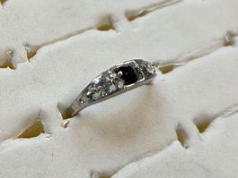 Bague fantaisie pierre noire