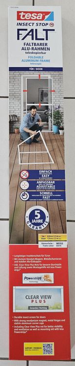 Fliegengitter Für Tür 1400x2300 Mm – Aluminium, Seitliches Rollo, Magnetverschluss