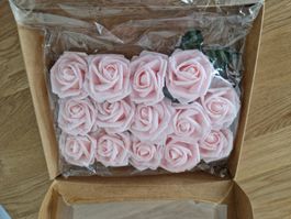 Künstliche Rosen Rosa 15 Stk. Deko Neu