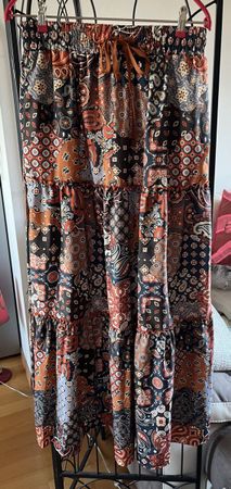 Maxi Jupe longue patchwork bohème taille L