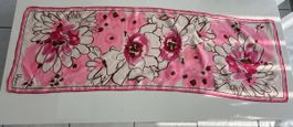 Silk scarf pink floral pattern Uma Japan good condition