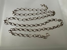 Erbskette Silber antik - 80cm - Ø:6,9mm - 7mm - 38,2g