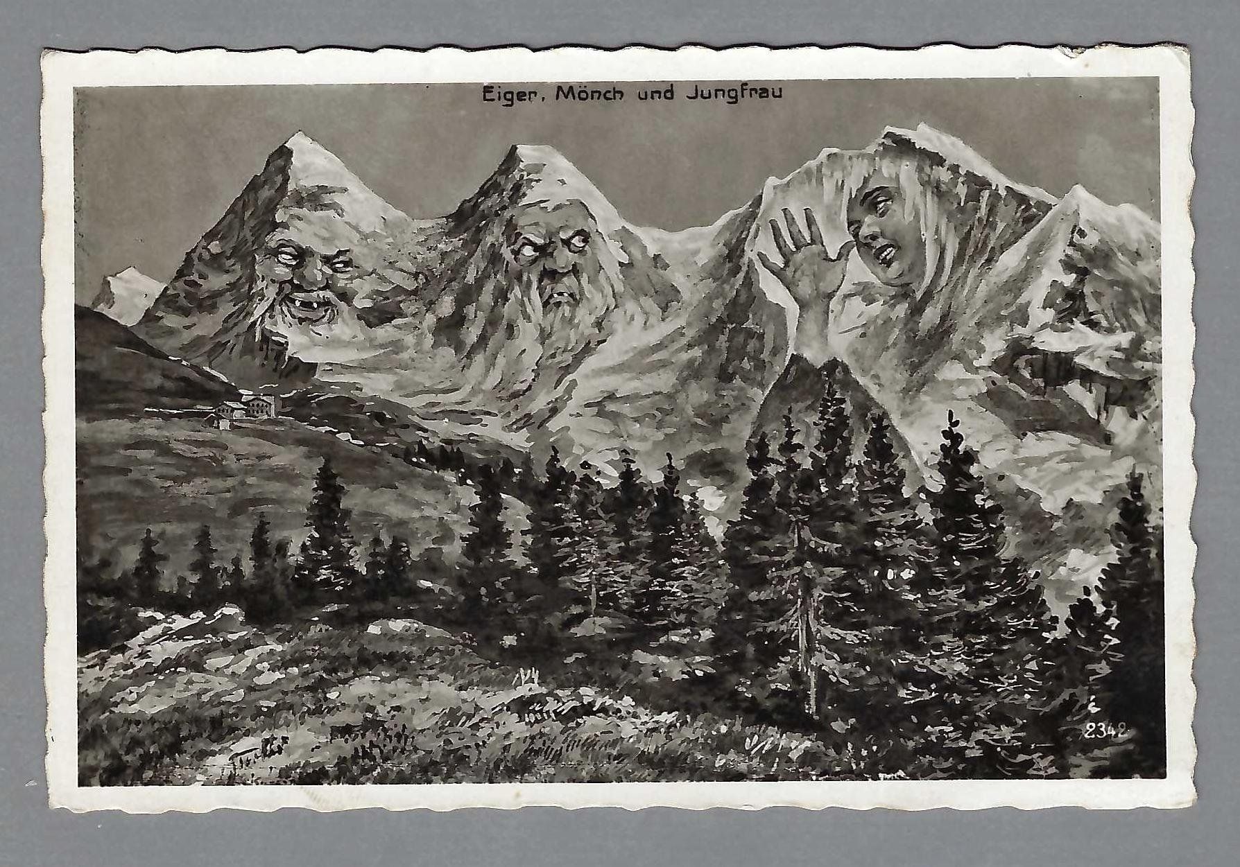 Cartoline postali: EIGER, MÖNCH, JUNGFRAU, 0 1937 – Usato da Pura venduto da ulisse1957