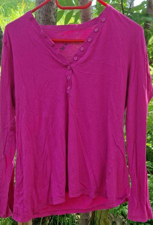 T-shirt fuchsia manches longues