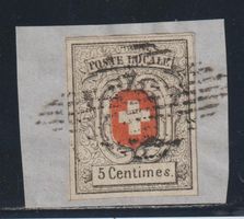 Neuenburg Nr. 11 gestempelt auf Briefausschnitt / Attest