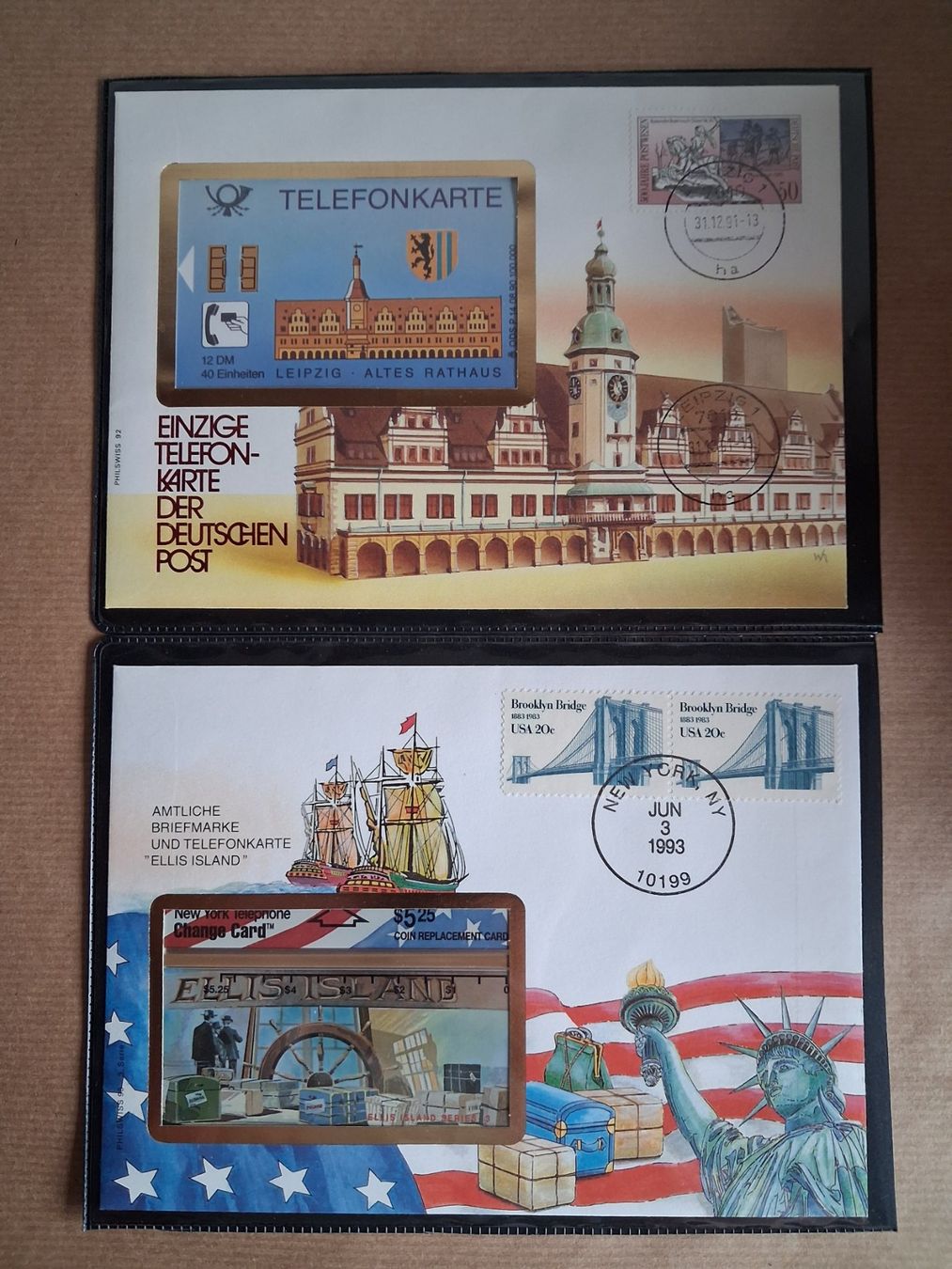 Schede telefoniche: 2 rare Telefon Karten Briefe mit Briefmarken – Nuovo e nell'imballaggio originale da Hagendorn venduto da siwasi3 6