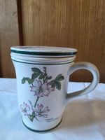 Tee Tasse mit Sieb - Herr Fayence - Malva Silvestris 12 cm