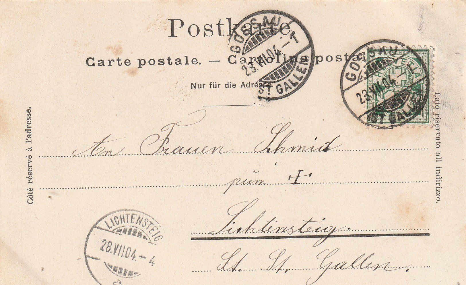 Cartoline postali: Ansichtskarte Eidg. Schützenfest St. Gallen 1904 – Usato da Rupperswil venduto da Ema10 1
