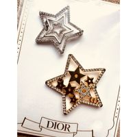 Dior Hair Pins Star Design Gold Tone - NEW