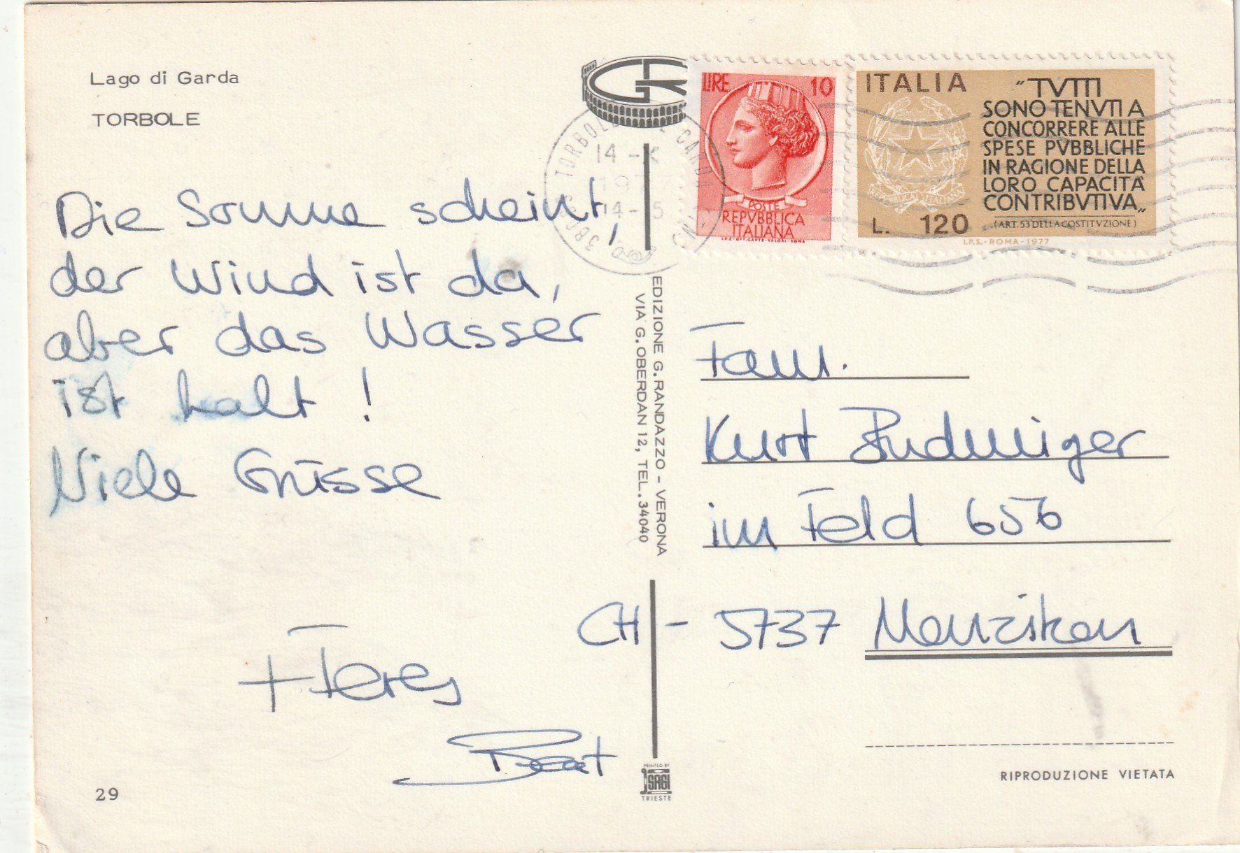 Cartes postales: Gardasee – D'occasion à Lumbrein par made02 1