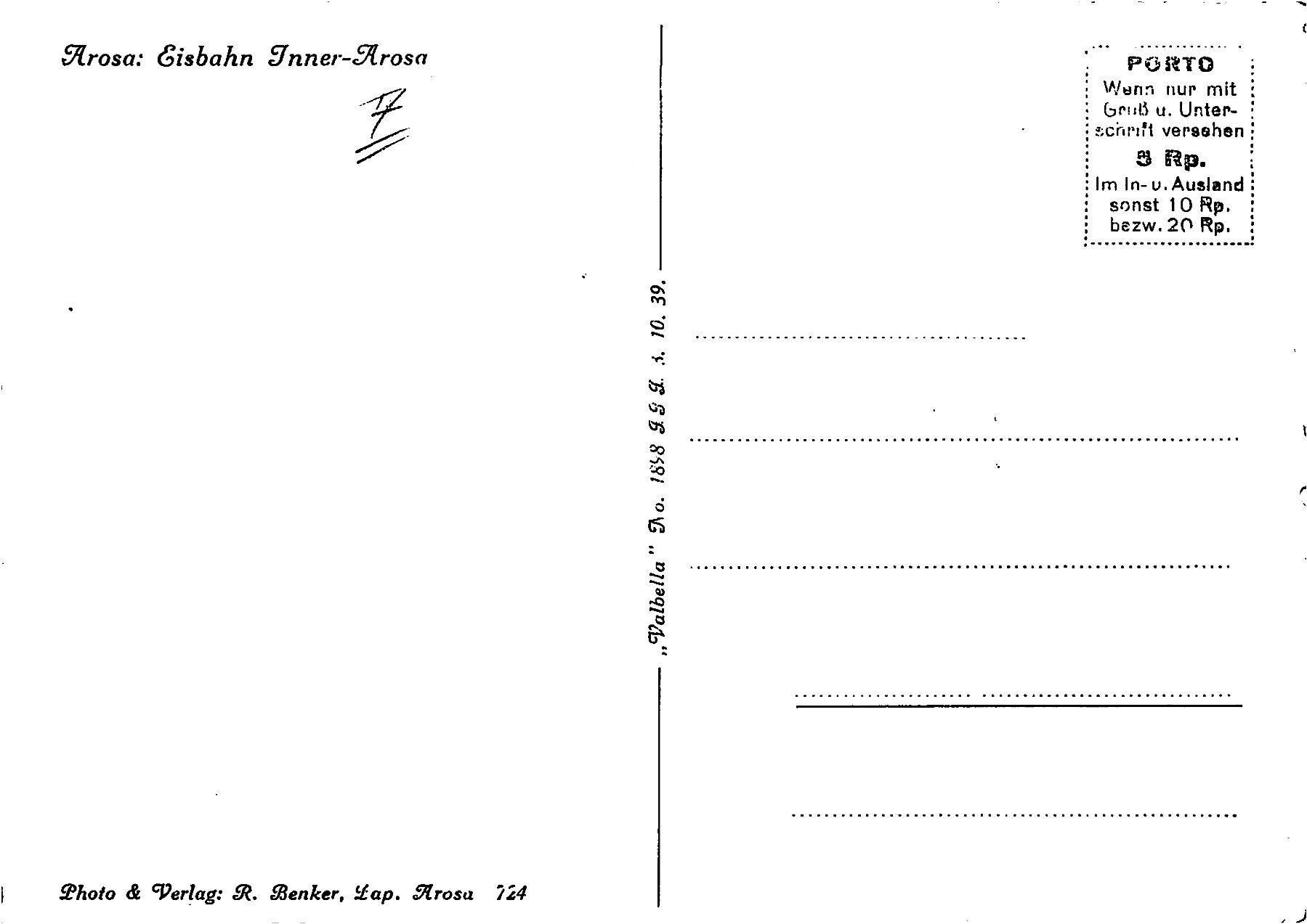 Cartoline postali: 2x Arosa – Usato da Ottikon b.Kemptth. venduto da Neptun1974 1