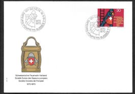 Sonderbrief S. 727 100 Jahre Feuerwehrverband Genéve 1970