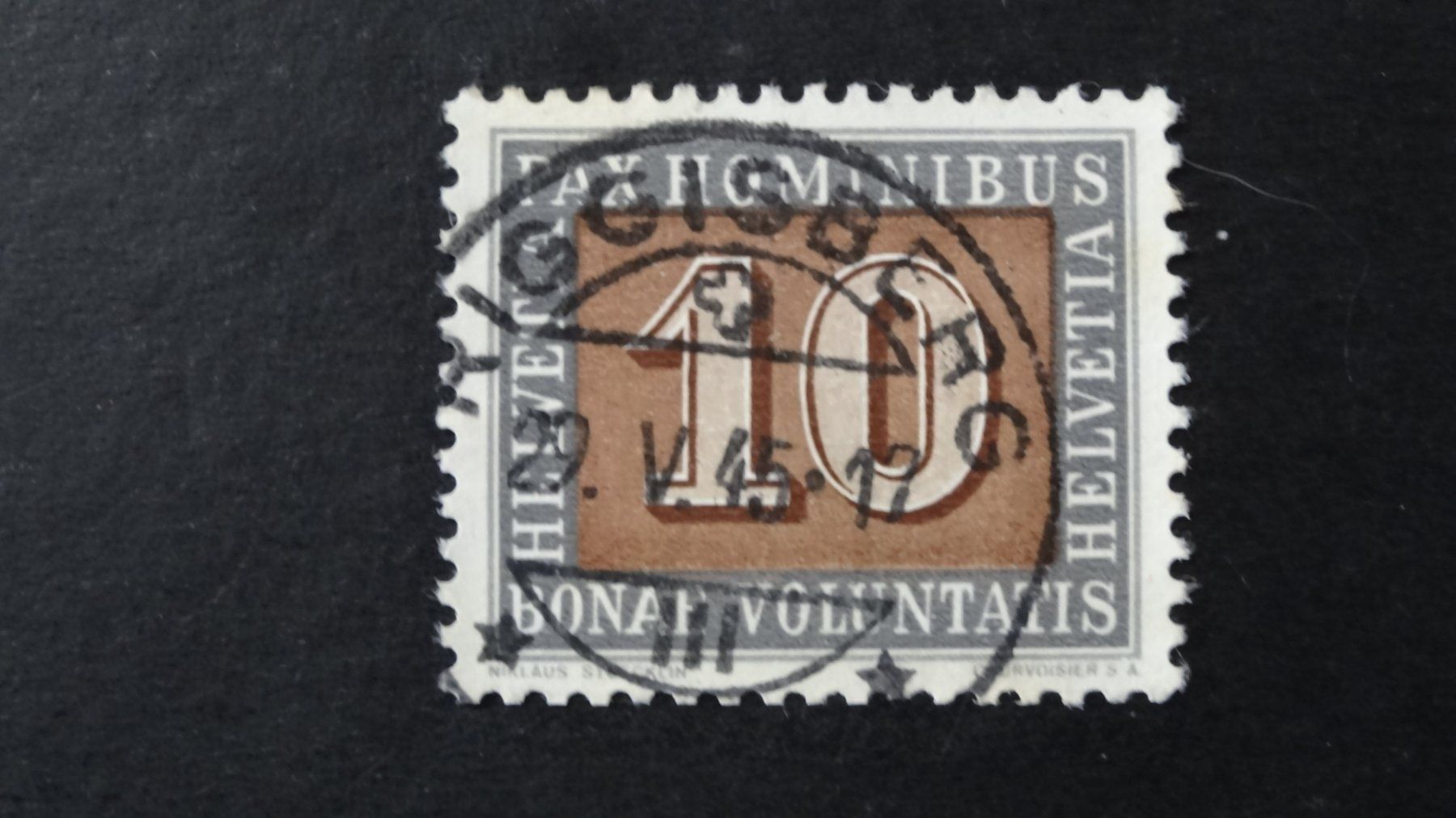 Tutti i francobolli: Vollstempel RIGGISBERG  29.V.45    34 – Usato da Anwil venduto da C-DAIHA