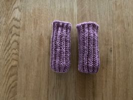 Handgestrickte Pulswärmer Amedisli Altrosa, Mauve