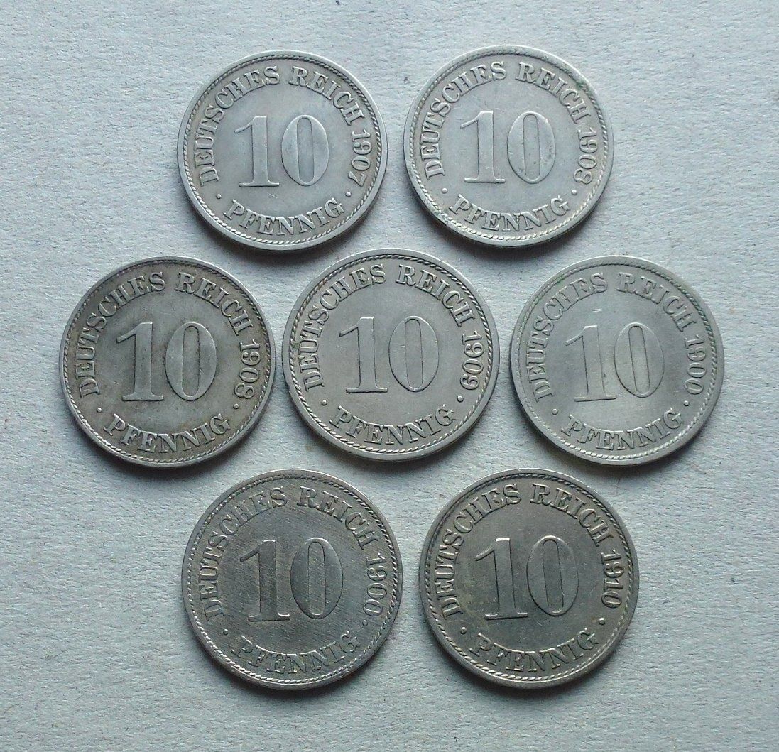 Tutti le monete: Lot ++ 25 Stück 10 Pfennig DR ab 1875 – Usato da Walkringen venduto da Casablanca777 7