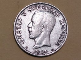 Schweden 1 Krone "Gustav V" 1935 Silber