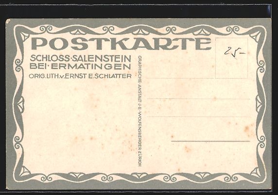 Ansichtskarten: Ernst E. Schlatter: Ermatingen, Schloss  – Gebraucht aus Berlin von bartko-reher 1