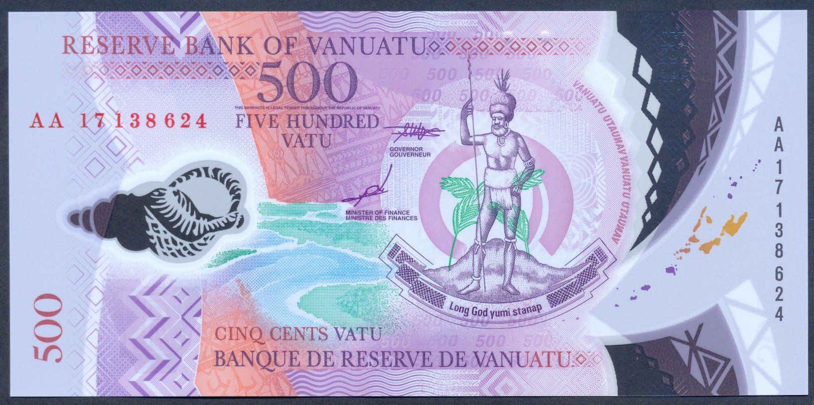 Banconote: Vanuatu 500 Vatu 2017 P-18 UNC – Nuovo (secondo la descrizione) da Schliern b. Köniz venduto da pizzitaxi