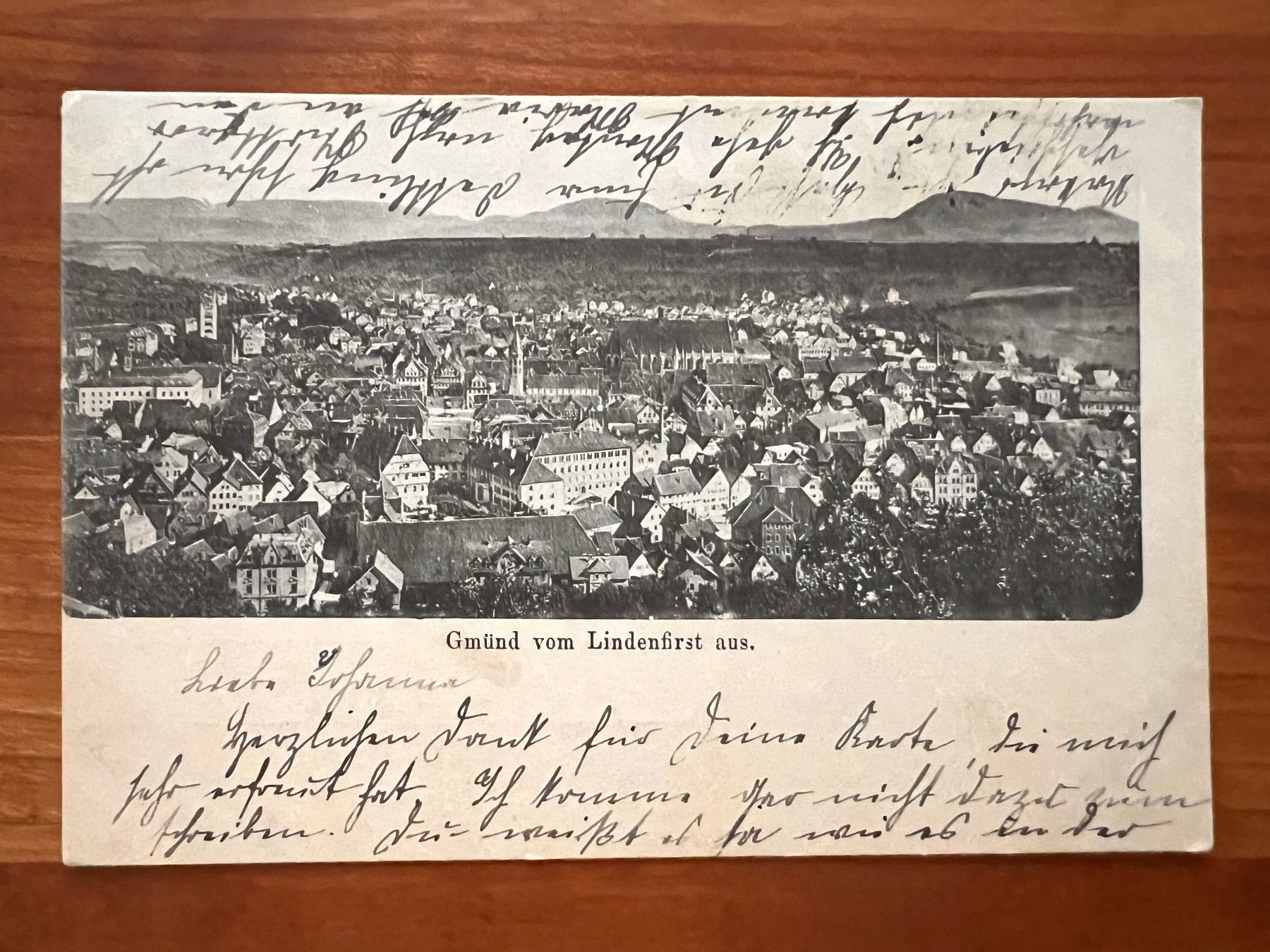 Cartoline postali: Postkarte Gmünd vom Lindenfirst 1906  (P540) – Usato da Hinwil venduto da Sidi4
